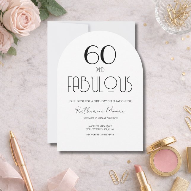 60 and Fabulous Sixty Birthday Invitation Einladung (Von Creator hochgeladen)