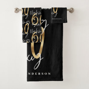 60 aussehen lassen wie ein schönes Goldfest-Geburt Badhandtuch Set