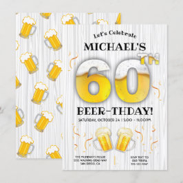 60. Beer Birthday Party Meilenstein Einladung