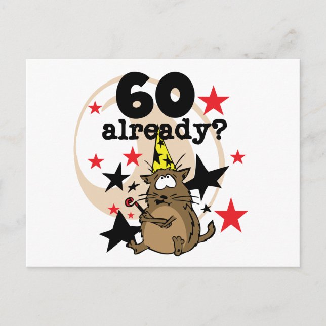 60 Bereits zum Geburtstag Postkarte (Vorderseite)