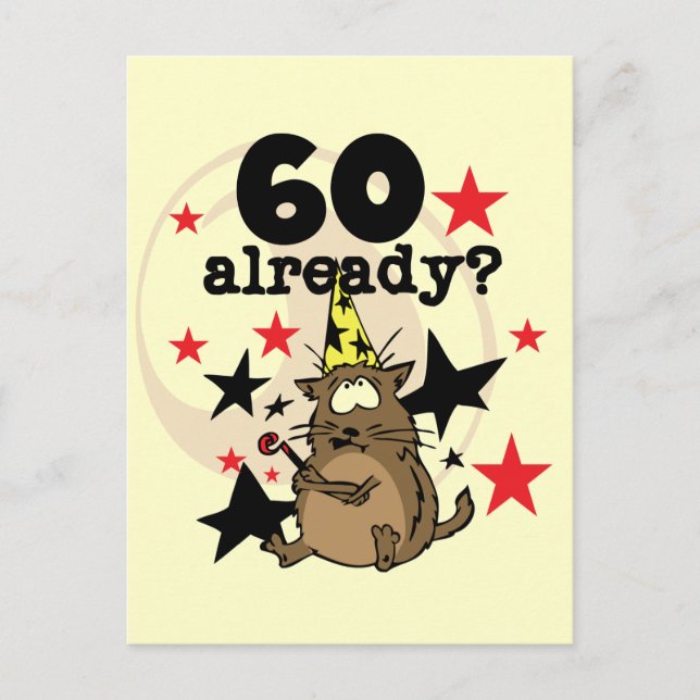 60 Bereits zum Geburtstag Postkarte (Vorderseite)