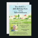 60. Birthday Party Foto Golf Einladung<br><div class="desc">Diese festliche und farbenfrohe 60. Geburtstagsfeier lädt zum Golfen ein. Es verfügt über einen Golfplatz mit Golfklubs auf einem Golfplatz, viel zu personalisieren, um für Ihre eigene Veranstaltung und ein Foto geeignet zu machen. Wir haben alle Zutaten, um es zu einem besonderen Party zu machen - angefangen mit einer Party...</div>