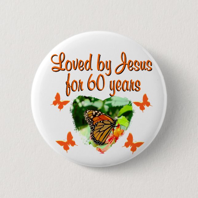 60. BUTTERFLY BIRTHDAY DESIGN BUTTON (Vorderseite)