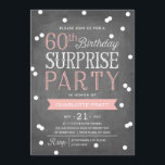 60. Confetti Überraschung Party Einladung | Geburt<br><div class="desc">Diese schicke und stilvolle 60. Geburtstagsüberraschung-Party Einladung besticht durch ein elegantes Konfetti-Thema mit moderner Typografie auf einem Chalkboard-Hintergrund. Wählen Sie für eine noch unvergesslichere Einladung eine die Form, ein strukturiertes Papier oder ein doppeltes dickes Papier aus. Für ein individuelles Geburtstagsjahr, bitte schreiben Sie uns und wir schicken Ihnen einen direkten...</div>