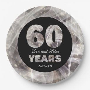 60. Diamant-Hochzeits-Jahrestags-Party-Lichter Pappteller
