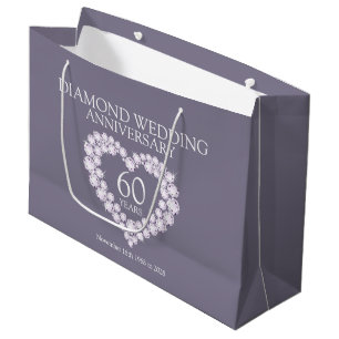 60. Diamant Hochzeitstag Foto Geschenk Tasche Große Geschenktüte