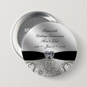 60. Diamant-Hochzeitstag-Knopf Button