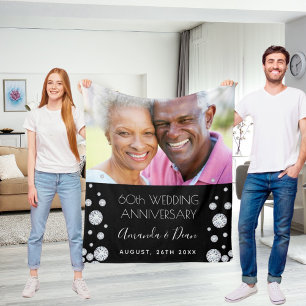 60. Diamant Hochzeitstag kundenspezifisches Foto Fleecedecke
