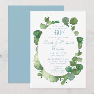 60. Diamantene Hochzeit Eukalyptus Einladung