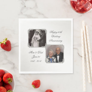 60. Diamantene Hochzeit Foto Servietten