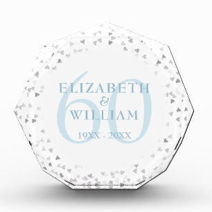60. Diamantene Hochzeit Herz Konfetti Fotoblock