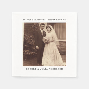 60. Diamantene Hochzeit Hochzeitsfoto individuell Serviette