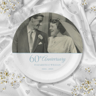 60. Diamantene Hochzeits-Foto Pappteller