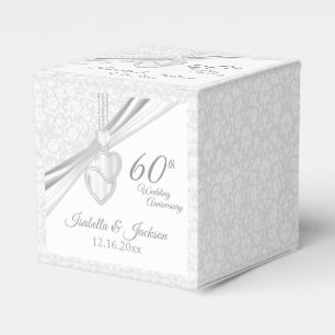 60. Diamantene Hochzeitstag auf Weiß Geschenkschachtel