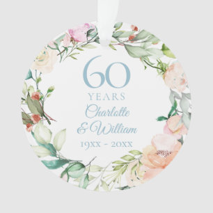 60. Diamantene Hochzeitstag Foto Rosen Girlande Ornament