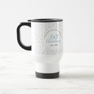 60. Diamantene Hochzeitstag Hearts Konfetti Reisebecher