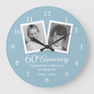 60. Diamantene Hochzeitstag Kinderfotos  Große Wanduhr