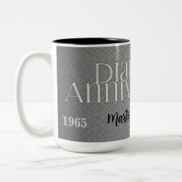 60. Diamond Anniversary Damask Custom Zweifarbige Tasse