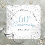 60. Diamond Anniversary Hearts Confetti Quadratischer Aufkleber<br><div class="desc">Mit feinen Herzen Konfetti. Personalisieren Sie Ihre speziellen Informationen zum Diamantenjubiläum in schicken Schriften. Entwickelt von Thisisnotme©</div>