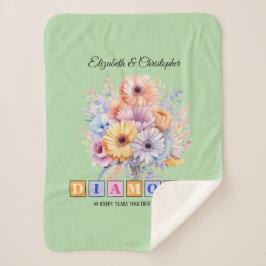 60. Diamond Jubiläum gerbera Blume grün Sherpadecke