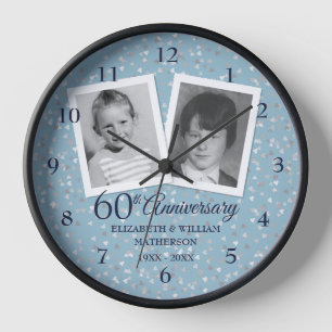 60. Diamond Wedding Anniversary 2 Foto Uhr