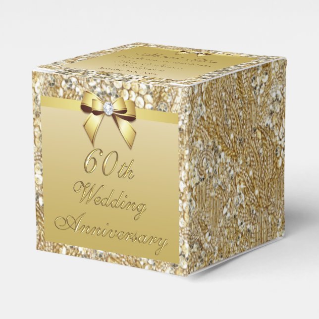 60. Diamond Wedding Anniversary Custom Vielen Dank Geschenkschachtel (Vorderseite)