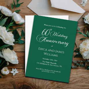 60. Diamond Wedding Anniversary Elegantes Skript Einladung