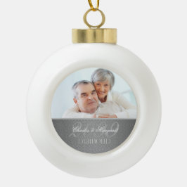 60. Diamond Wedding Anniversary Foto Keramik Kugel-Ornament