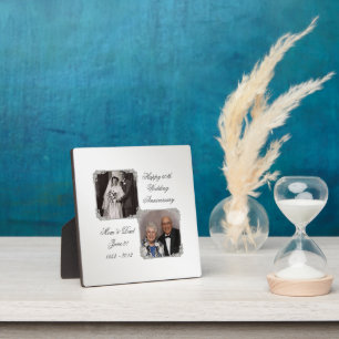 60. Diamond Wedding Anniversary Foto Plaque Fotoplatte