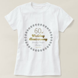 60. Diamond Wedding Jubiläum Gold Typografie T-Shirt