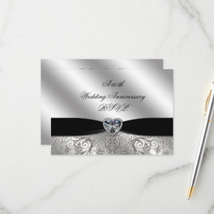 60. Diamond Wedding Jubiläum RSVP Karte