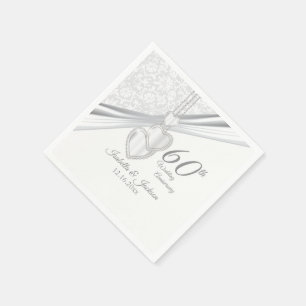 60. Diamond Wedding Jubiläum Serviette