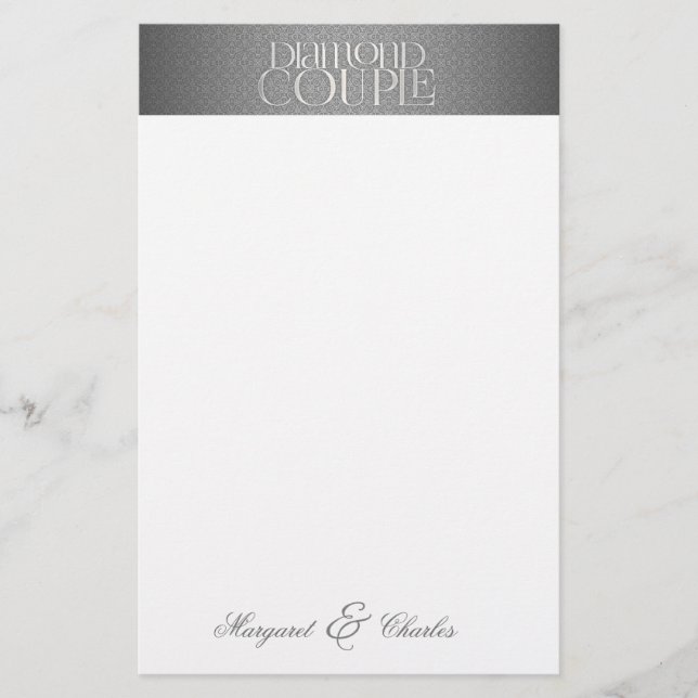 60. Diamond WeddinJubiläum mit Namen Briefpapier (Vorderseite)