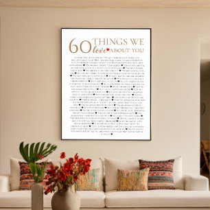 60 Dinge, die wir an dir lieben, 70. 80. Geburtsta Poster