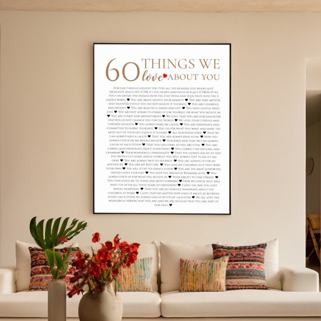 60 Dinge, die wir über Sie Liebe haben, 70. 80. Poster (Von Creator hochgeladen)