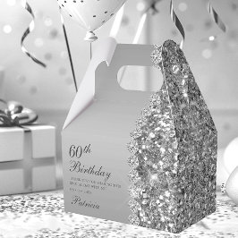 60. Elegant Silver Birthday Geschenkschachtel