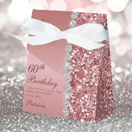 60. Elegante Rose Gold Geburtstag Geschenkschachtel