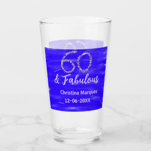 60 & fabelhafte Geburtstagsblauer Silbernamensdatu Glas
