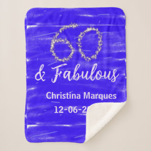 60 & fabelhafte Geburtstagsblauer Silbernamensdatu Sherpadecke