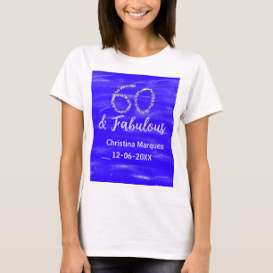 60 & fabelhafte Geburtstagsblauer Silbernamensdatu T-Shirt