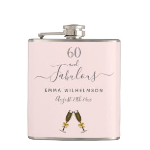 60 fabelhafte Geburtstagsfeier Rose Goldrot Foto Flachmann