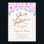 60 fabelhafte Geburtstagsparty - White Gold Lila Einladung<br><div class="desc">60 fabelhafte Geburtstagsparty Einladung. Elegantes Design in Imitaten Glitzer Gold und Weiß. Mit Aquarellpastelllavender lila Rose,  Konfetti und Diamanten. Ideal für eine gläserne 60. Geburtstagsfeier. Nachricht,  wenn Sie weitere Anpassungen benötigen.</div>