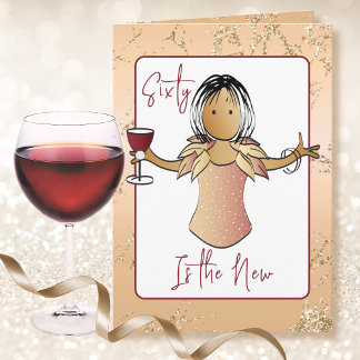 60 Fabelhafte Glitter-Sparkling-Wein 60. Geburtsta Karte