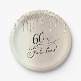 60 fabelhafte Glitzer Gold Geburtstagsparty Pappteller