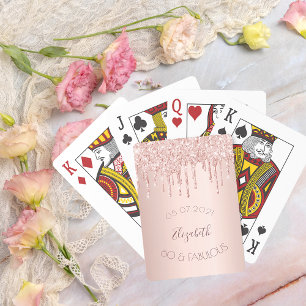 60 & fabelhafte Party Rose Gold Glitzer Tropfen Gl Spielkarten