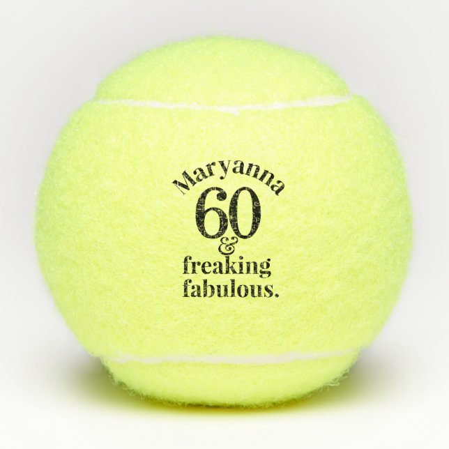 60. Fabulous Geburtstag Personalisiert Funny Tennisbälle (Vorderseite)