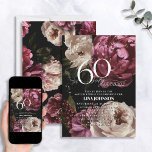 60 & Fabulous Moody Burgundy Blush Botanical Einladung<br><div class="desc">Feiern Sie Ihren 60. Geburtstag stilvoll mit dieser wunderschönen 60 & fabelhaften Moody Burgundy Blush Floral Botanische Einladung. In diesem wunderschönen Layout, in dem die Raffinesse auf die weibliche Dynamik trifft, werden die köstlichen Bordeaux-Blüten, die in der Zeit eingefroren sind, und der Luxus in Form eines üppig blütigen Rosa aufgefrischt....</div>