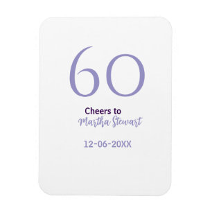 60 & fantastischer Geburtstag lila fett Name Datum Magnet
