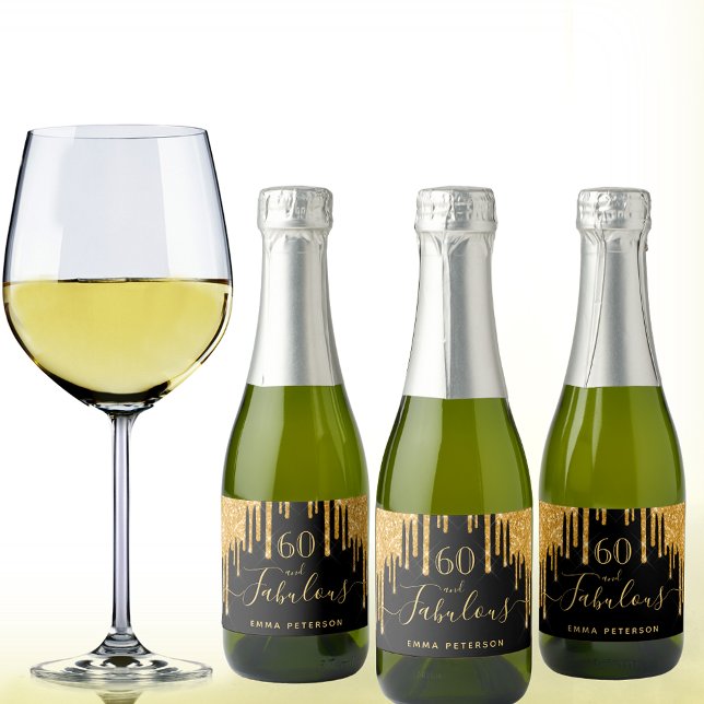 60 fantastischer Geburtstag schwarzer Glitzer glän (Von Creator hochgeladen)