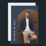 60. Foto 60. Einladung<br><div class="desc">60. Foto 60. moderne schlichte Geburtstagsfeier Einladung. Modernes elegantes marineblaues Design für Typografie.</div>